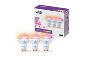 Smarthus - WiZ Color GU10 Smart Spot-pære 3-pakning - RGB/16 millioner farger + dimbar hvit LED - 929003772333