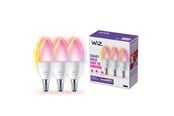 Smarthus - WiZ C37 E14 Smart Candle Bulb 3-pakning - RGB/16 millioner farger + Dimbar Hvit LED - 929002448833