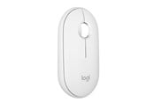 Mus - Logitech Pebble Mouse 2 M350s Wireless - Tonal White - Mus - Optisk - 3 knapper - Hvit - 910-007013