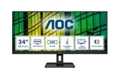 Skjerm - 34" AOC U34E2M - 3440x1440 (UWQHD) - 100Hz - VA - U34E2M