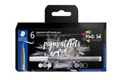 Skrive- & Tegneverktøy - Staedtler Pigment soft brush 372 "Grey colours" 6pcs. Cardboard box - 372 C6