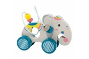Babyleker - Small Foot - Wooden Push Figure Elephant with Moto - 11088