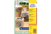 Papir, Fotopapir & Etiketter - Avery Brunt kraftpapir-etiketter, Ø 60 mm, 300 Etiketter, Brun - L7106-25