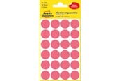 Papir, Fotopapir & Etiketter - Avery Matriseklistremerker, Ø 18 mm, 96 Etiketter, Lys rød - 3172