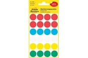Papir, Fotopapir & Etiketter - Avery Matriseklistremerker, Ø 18 mm, 96 Etiketter, Diverse farger - 3089