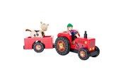 Rollelek - Small Foot - Wooden Tractor with Trailer Red and Trailer Red and Play Figures 4dlg. - 10316