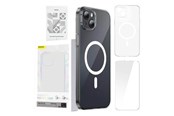 Mobil - Deksel og etui - Baseus Magnetic Crystal Clear for iPhone 13 (transparent) with all-tempered-glass screen protector and cleaning kit - ARSJ010602