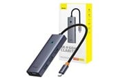USB-hub - Baseus 6in1 Hub UltraJoy USB-C do HDMI4K@60Hz+4xUSB 3.0+PD (space grey) USB-hub - USB 3.0 - 6 porter - Grå - B00052807813-01