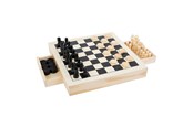 Brettspill & Puslespill - Small Foot - Game Box 3in1 Chess Checkers Mill Game - 11208