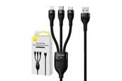USB - Baseus 3in1 USB cable Flash Series USB-C + micro USB + Lightning 100W 1.2m (black) - CASS030001