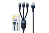 USB - Baseus 3in1 USB cable Flash Series USB-C + micro USB + Lightning 100W 1.2m (blue) - CASS030003