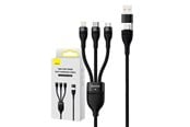 USB - Baseus 3in1 USB cable Flash Series 2 USB-C + micro USB + Lightning 100W 1.2m (black) - CASS030101