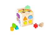 Babyleker - Small Foot - Wooden Shape Sorter Cube Rainbow. - 11777