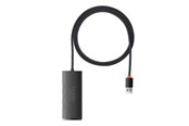 USB-hub - Baseus Hub 4in1 Lite Series USB to 4x USB 3.0 1m (Black) USB-hub - USB 3.0 - 4 porter - Svart - WKQX030101