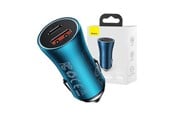 Mobil - Adaptere og ladere - Baseus Golden Contactor Max car charger USB + USB-C 60W (blue) - CGJM000103