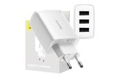 Mobil - Adaptere og ladere - Baseus Compact Quick Charger 3x USB 17W (White) - CCXJ020102