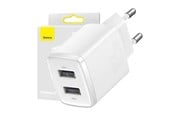 Mobil - Adaptere og ladere - Baseus Compact Quick Charger 2x USB 10.5W (white) - CCXJ010202
