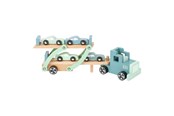 Leketøysbil - Small Foot - Wooden Truck Transporter Chicago with Cars 9dlg. - 11510