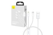USB - Baseus Quick Charge USB to M+L+C Superior Data 3.5A 0.5m (White) - P10320105221-01
