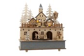 Treleker - Small Foot - Wooden Music Box Christmas Village with Light - 10543