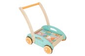 Babyleker - Small Foot - Wooden Baby Walker Carriage with Blocks Pastel 35dlg. - 11766