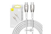 USB - Baseus USB-C cable for USB-C  Glimmer Series 100W 2m (White) - CADH000802