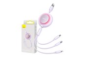USB - Baseus Bright Mirror 2 3-in-1 USB 3-in-1 cable for micro USB / USB-C / Lightning 3.5A 1.1m (Purple) - CAMJ010005