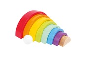 Babyleker - Small Foot - Wooden Building Blocks Rainbow 9dlg. - 6969