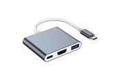 USB-hub - Lippa 3-in-1 87W USB-C PD 4K HDMI Hub USB-hub - USB 2.0 - 3 porter - Grå - LPGQ22H122