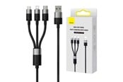 USB - Baseus 3in1 USB cable StarSpeed Series USB-C + Micro + Lightning 3.5A 1.2m (Black) - CAXS000001