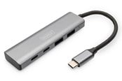 USB-hub - DIGITUS USB-C to 4 x USB-C Hub USB-hub - 4 porter - Grå - DA-70245