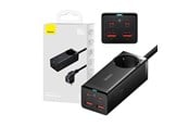 USB-hub - Baseus GaN3 Pro wall charger / powerstrip 2xUSB + 2xUSB-C + AC 100W (black) USB-hub - 5 porter - Svart - PSZM000401