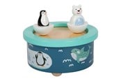 Musikk - Small Foot - Wooden Music Box North Pole Wind Up - 11961