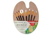 Arts & Crafts - Tilbehør - Nassau Wooden palette with 4 flat and 4 round brushes - K-AR0822/GE
