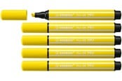 Skole - STABILO Pen 68 MAX - Felt-tip pen with thick chisel tip - lemon yellow - 768/24