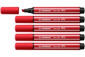 Skrive- & Tegneverktøy - STABILO Pen 68 MAX - Fibre-tip Pen with Thick Chisel Tip - Carmine Red - 768/48