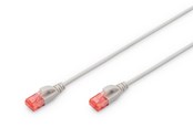 Nettverkskabel - DIGITUS CAT 6 U-UTP Slim Patch Cord - 2m - Grå - 2m - DK-1617-020S