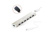 USB-hub - j5create 7-Port USB3.0 Hub USB-hub - USB 3.1 - 7 porter - Gull - JCH377-N