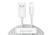 USB - Baseus Simple Wisdom Data Cable Kit USB to Lightning 2.4A (2PCS/Set）1.5m White - TZCALZJ-02