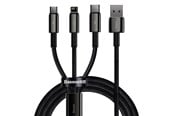 USB - Baseus Tungsten 3in1 cable USB - USB Type C / Lightning / micro USB 3.5 A 1.5 m black (CAMLTWJ-01) - CAMLTWJ-01