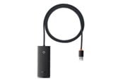 USB-hub - Baseus Lite Series USB do 4x USB 3.0 2m (black) USB-hub - USB 3.0 - 4 porter - Svart - WKQX030201