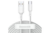 USB - Baseus Simple Wisdom Data Cable Kit USB to Type-C 5A (2PCS/Set)1.5m White - TZCATZJ-02