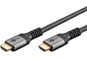 Skjermkabel - Pro HDMI 2.1 Sleeved - 1m - Svart - HDMI2.1SL1