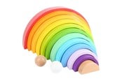 Lek & Lær - Small Foot - Wooden Building Blocks Rainbow XL 14 - 11412