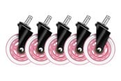 Gamingstol - Deltaco 3" Universal Gummihjul - Rosa - GAM-157-P
