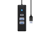 USB-hub - ORICO Hub Adapter USB to 2x USB 3.0 + USB-C 5 Gbps 0.15m (Black) USB-hub - USB 3.0 - 3 porter - Svart - PWC2U-U3-015-BK-EP