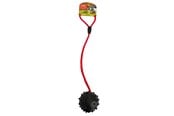 Hund - Active Canis Hundeleke Slitesterk Gummiball med Tau Svart - 12113