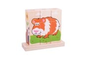 Babyleker - Bigjigs Wooden Block Puzzle Pets 10pcs. - BB104