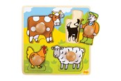 Babyleker - Bigjigs Wooden Stud Puzzle Farm 4 pcs. - BJ520