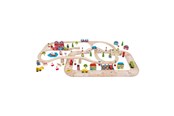 Treleker - Bigjigs Wooden Train Track and Car Track Set 105dlg. - BJT032